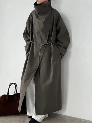 stand collar trench coat