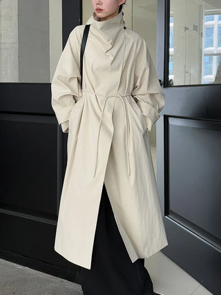 stand collar trench coat