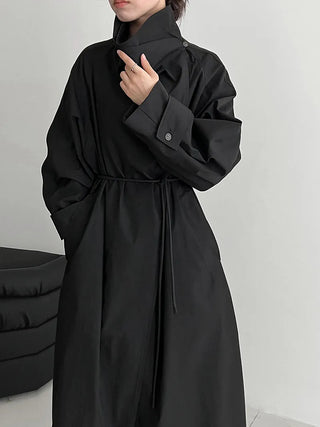 stand collar trench coat