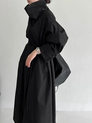 stand collar trench coat