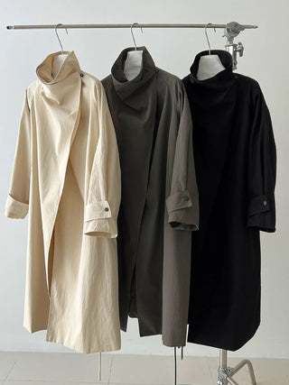 stand collar trench coat