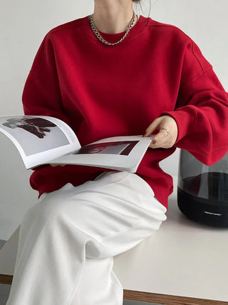 wine red sweater
