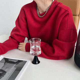 wine red sweater