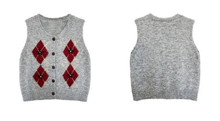 diamond plaid cardigan