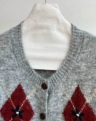 diamond plaid cardigan