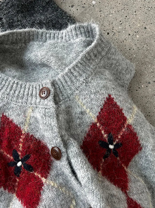 diamond plaid cardigan