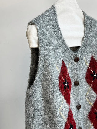 diamond plaid cardigan