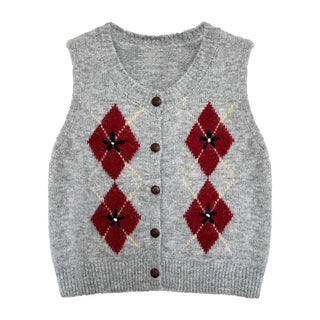 diamond plaid cardigan