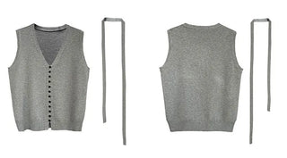 tie vest cardigan