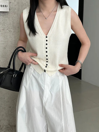 tie vest cardigan