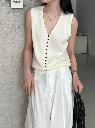 tie vest cardigan