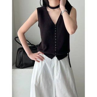tie vest cardigan