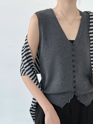 tie vest cardigan