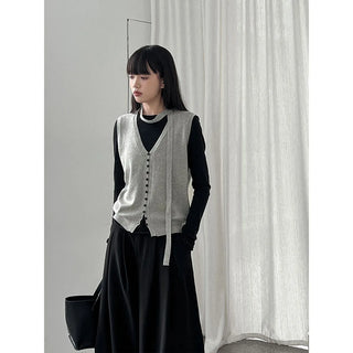 tie vest cardigan