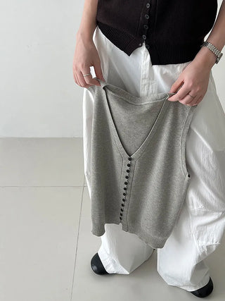 tie vest cardigan