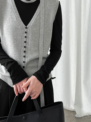 tie vest cardigan