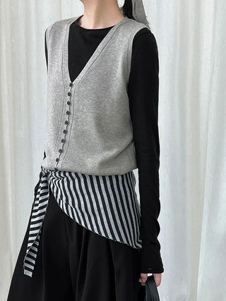 tie vest cardigan