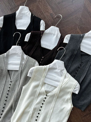tie vest cardigan