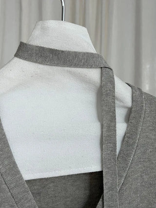 tie vest cardigan