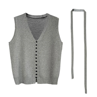 tie vest cardigan