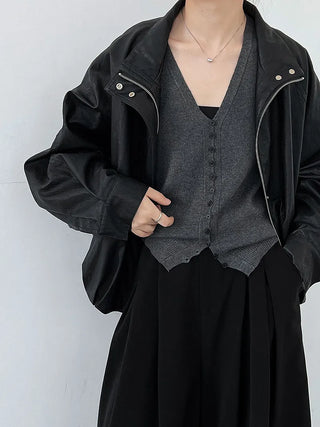 tie vest cardigan
