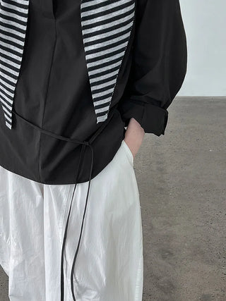 lace-up small shirt