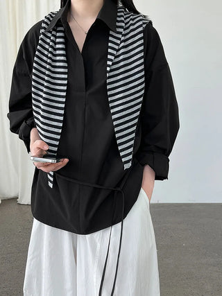 lace-up small shirt