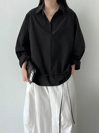 lace-up small shirt