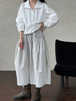 drawstring cropped pants