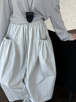 drawstring cropped pants
