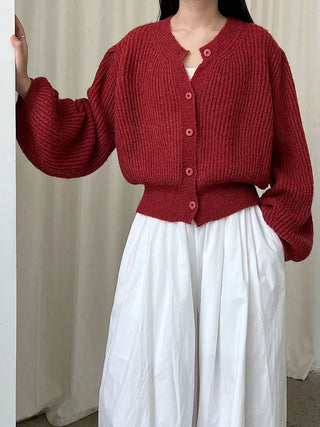 wool knit cardigan