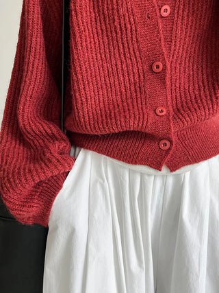 wool knit cardigan