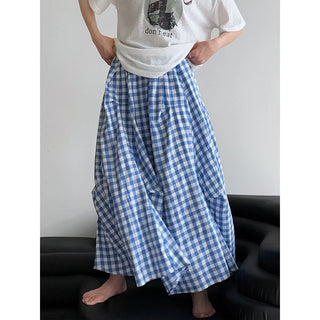 plaid contrast skirt