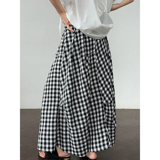 plaid contrast skirt