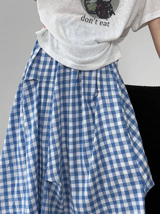 plaid contrast skirt