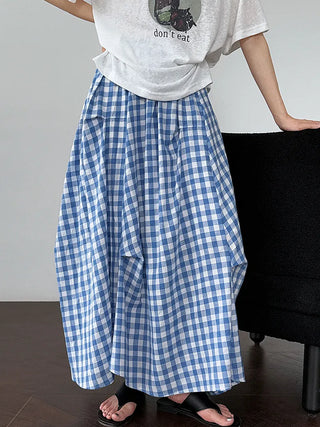 plaid contrast skirt