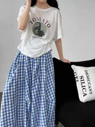 plaid contrast skirt