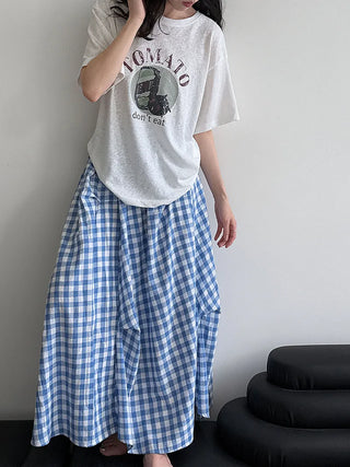 plaid contrast skirt