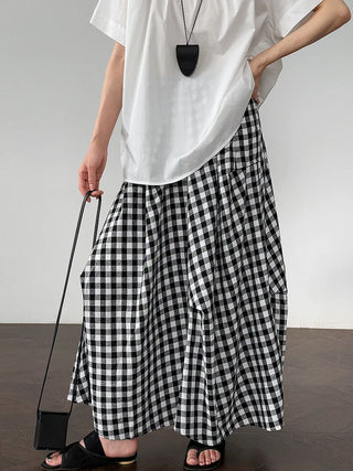 plaid contrast skirt