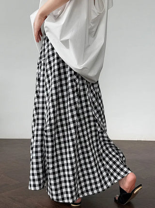 plaid contrast skirt