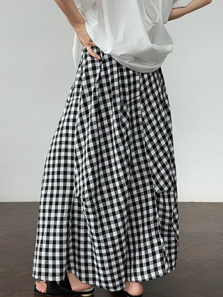 plaid contrast skirt