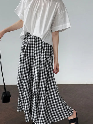 plaid contrast skirt