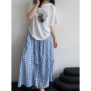 plaid contrast skirt