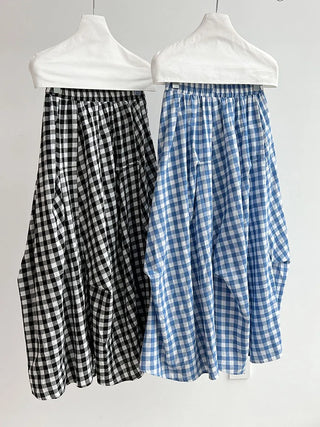 plaid contrast skirt