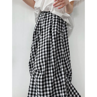 plaid contrast skirt