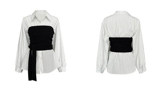 detachable striped shirt