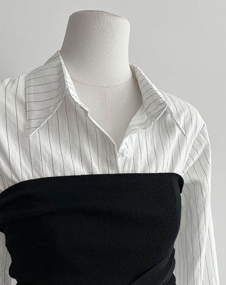 detachable striped shirt