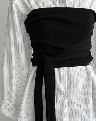 detachable striped shirt