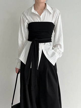 detachable striped shirt