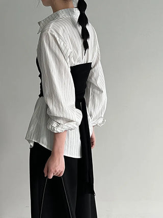 detachable striped shirt